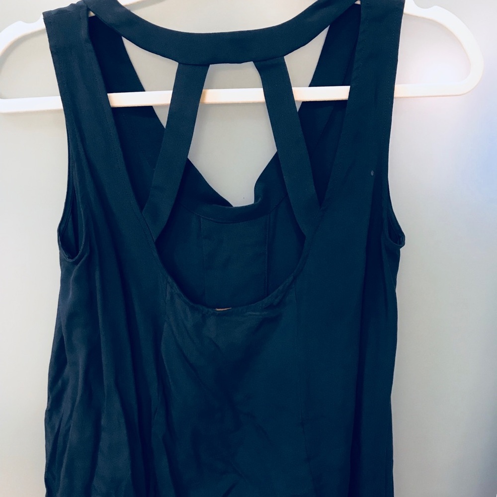 navy cross back top